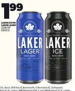Loblaws LAKER ICE OR LAKER LAGER, 473 ML CAN offer