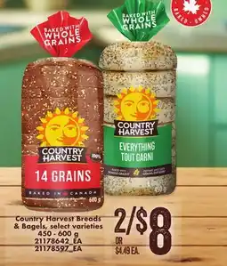 Loblaws COUNTRY HARVEST BREADS & BAGELS, 450-600 G offer