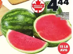 Loblaws SEEDLESS WATERMELONS, 15 LB AVERAGE offer