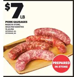 Loblaws PORK SAUSAGES offer