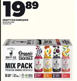 Loblaws CRAFTY ELK HARD JUICE, 8X355 ML CANS offer