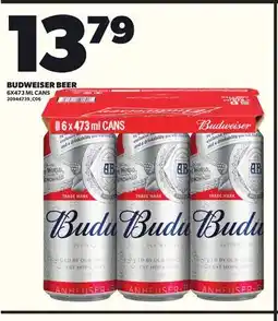 Loblaws BUDWEISER BEER, 6X473 ML CANS offer