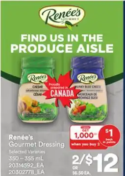 Loblaws RENÉE'S GOURMET DRESSING, 350–355 ML offer