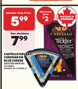 Loblaws CASTELLO HAVARTI, CHEDDAR OR BLUE CHEESE, 125-200 G offer