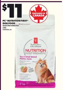 Loblaws PC NUTRITION FIRST DOG FOOD, 2 KG offer
