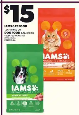 Loblaws IAMS CAT FOOD, 1.36/1.59 KG OR DOG FOOD, 2.72/3.18 offer