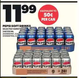 Loblaws PEPSI SOFT DRINKS, 24X355 ML offer