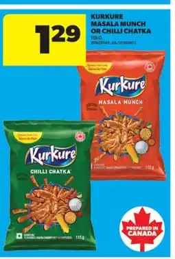 Real Canadian Superstore KURKURE MASALA MUNCH OR CHILLI CHATKA, 115 G offer