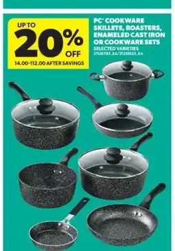 Real Canadian Superstore PC COOKWARE SKILLETS, ROASTERS, ENAMELED CAST IRON OR COOKWARE SETS offer