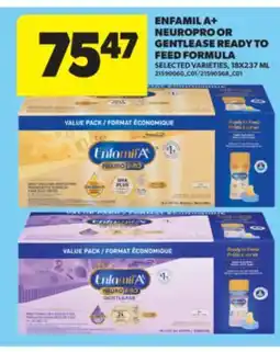 Real Canadian Superstore ENFAMIL A + NEUROPRO OR GENTLEASE READY TO FEED FORMULA, 18X237 ML offer