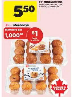 Real Canadian Superstore PC MINI MUFFINS, 12'S offer