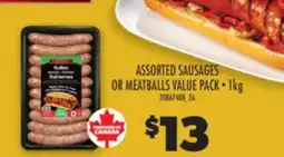 Real Canadian Superstore ASSORTED SAUSAGES OR MEATBALLS, 1KG offer