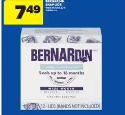 Real Canadian Superstore BERNARDIN SNAP LIDS, 12'S offer