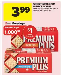 Real Canadian Superstore CHRISTIE PREMIUM PLUS CRACKERS, 450/481 G offer