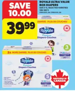 Real Canadian Superstore ROYALE ULTRA VALUE BOX DIAPERS, 108-180'S offer