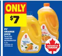 Real Canadian Superstore PC ORANGE JUICE, 2.5 L offer
