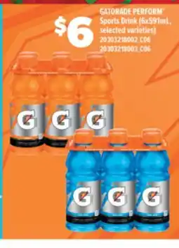 Real Canadian Superstore GATORADE PERFORM SPORTS DRINK, 6X591 ML offer
