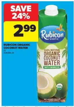 Real Canadian Superstore RUBICON ORGANIC COCONUT WATER, 1 L offer