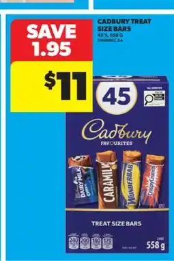 Real Canadian Superstore CADBURY TREAT SIZE BARS 45'S, 558 G offer