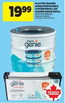 Real Canadian Superstore PLAYTEX DIAPER GENIE DISPOSABLE SYSTEM REFILL OR DIAPER GENIE REFILL, PACK OF 3 OR 18'S offer