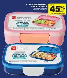 Real Canadian Superstore PC KIDS BENTO BOXES, LUNCH OR SNACK offer