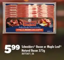 Real Canadian Superstore SCHNEIDERS BACON OR MAPLE LEAF NATURAL BACON, 375G offer