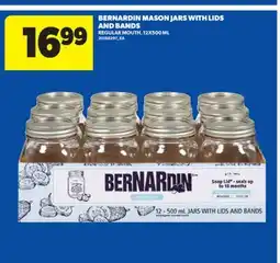 Real Canadian Superstore BERNARDIN MASON JARS WITH LIDS AND BANDS, 12X500 ML offer