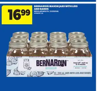 Real Canadian Superstore BERNARDIN MASON JARS WITH LIDS AND BANDS, 12X500 ML offer