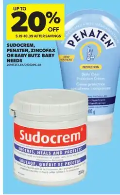 Real Canadian Superstore SUDOCREM, PENATEN, ZINCOFAX OR BABY BUTZ BABY NEEDS offer
