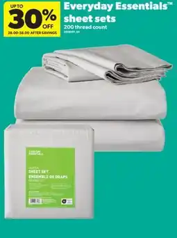 Real Canadian Superstore EVERYDAY ESSENTIALS SHEET SETS, 200 THREAD COUNT offer