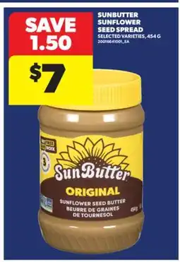 Real Canadian Superstore SUNBUTTER SUNFLOWER SEED SPREAD, 454 G offer