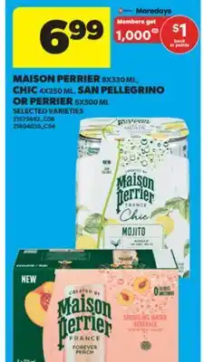 Real Canadian Superstore MAISON PERRIER 8X330 ML, CHIC 4X250 ML, SAN PELLEGRINO OR PERRIER 6X500 ML offer