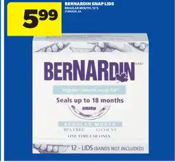 Real Canadian Superstore BERNARDIN SNAP LIDS, 12'S offer