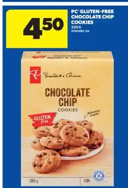 Real Canadian Superstore PC GLUTEN-FREE CHOCOLATE CHIP COOKIES, 220 G offer
