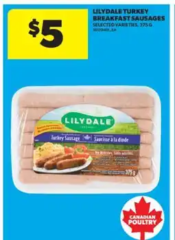 Real Canadian Superstore LILYDALE TURKEY BREAKFAST SAUSAGES, 375 G offer