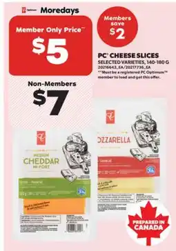 Real Canadian Superstore PC CHEESE SLICES, 140-180 G offer