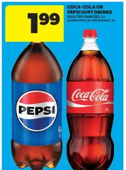 Real Canadian Superstore COCA-COLA OR PEPSI SOFT DRINKS, 2 L offer