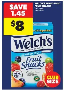 Real Canadian Superstore WELCH'S MIXED FRUIT FRUIT SNACKS, 28'S, 616 G offer
