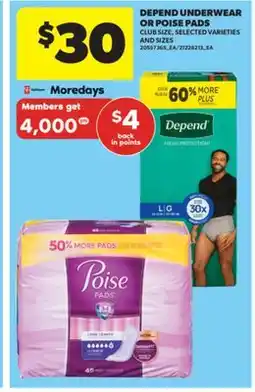 Real Canadian Superstore DEPEND UNDERWEAR OR POISE PADS offer