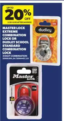 Real Canadian Superstore MASTER LOCK EXTREME COMBINATION LOCK OR DUDLEY SCHOOL STANDARD COMBINATION LOCK offer