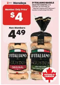 Real Canadian Superstore D'ITALIANO BAGELS, 6'S offer