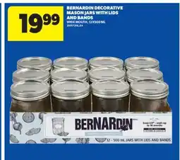 Real Canadian Superstore BERNARDIN DECORATIVE MASON JARS WITH LIDS AND BANDS, 12X500 ML offer