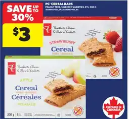 Real Canadian Superstore PC CEREAL BARS, 8'S, 300 G offer