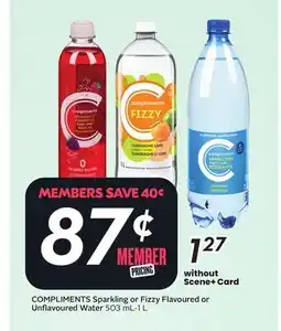 Sobeys COMPLIMENTS Sparkling or Fizzy Flavoured or Unflavoured Water offer