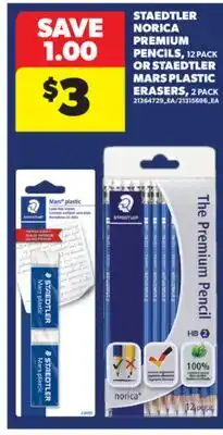 Real Canadian Superstore STAEDTLER NORICA PREMIUM PENCILS, 12 PACK OR STAEDTLER MARS PLASTIC ERASERS, 2 PACK offer