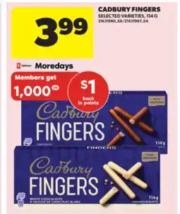Real Canadian Superstore CADBURY FINGERS, 114 G offer