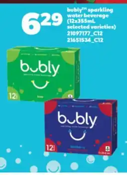 Real Canadian Superstore BUBLY SPARKLING WATER BEVERAGE, 12X355ML offer