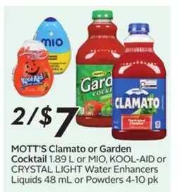 Sobeys MOTT'S Clamato or Garden Cocktail offer