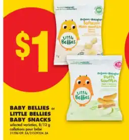 No Frills BABY BELLIES or LITTLE BELLIES BABY SNACKS, 8/12 g offer