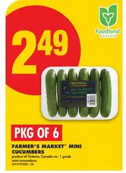 No Frills FARMER'S MARKET MINI CUCUMBERS, PKG OF 6 offer
